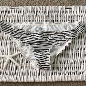 Striped Ruffle Scrunch Bikini Bottoms
